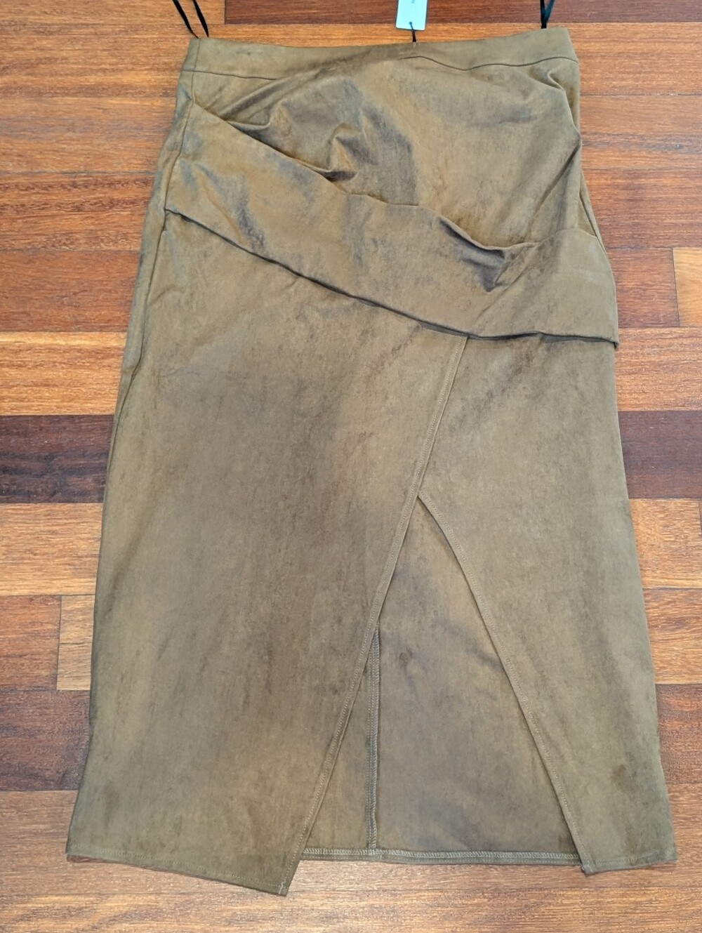 Commense Brown Wrap-Front Pencil Skirt - Picture 2 of 6